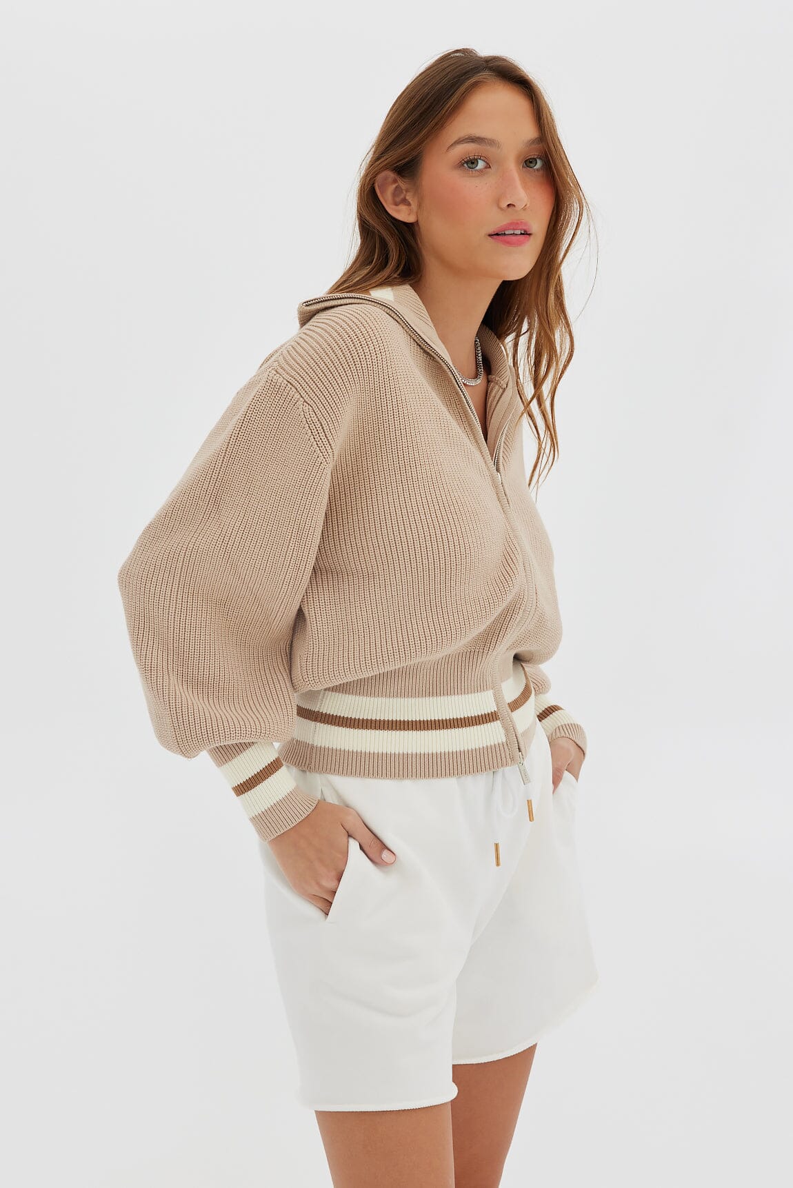The It Knit Cardigan - Beige/Ivory